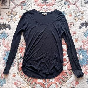 Cotton Citizen Scoop Neck Long Sleeve Tee Top S